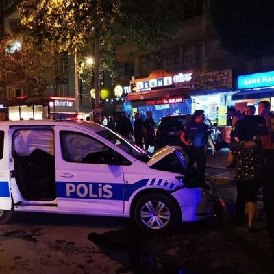 Polis aracına kaza yaptırıp kaçmaya çalıştı