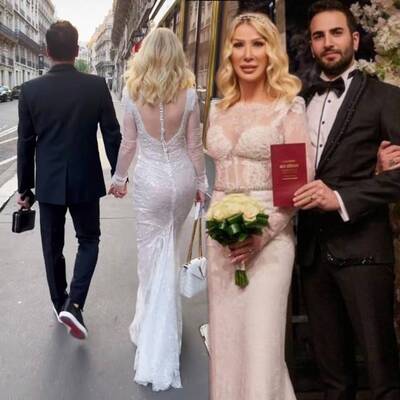 Gelinlikle Paris sokaklarını gezdi