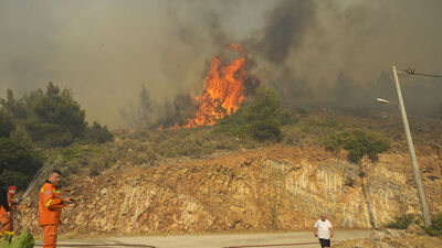 Yunanistan'da orman yangını