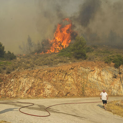 Yunanistan'da orman yangını