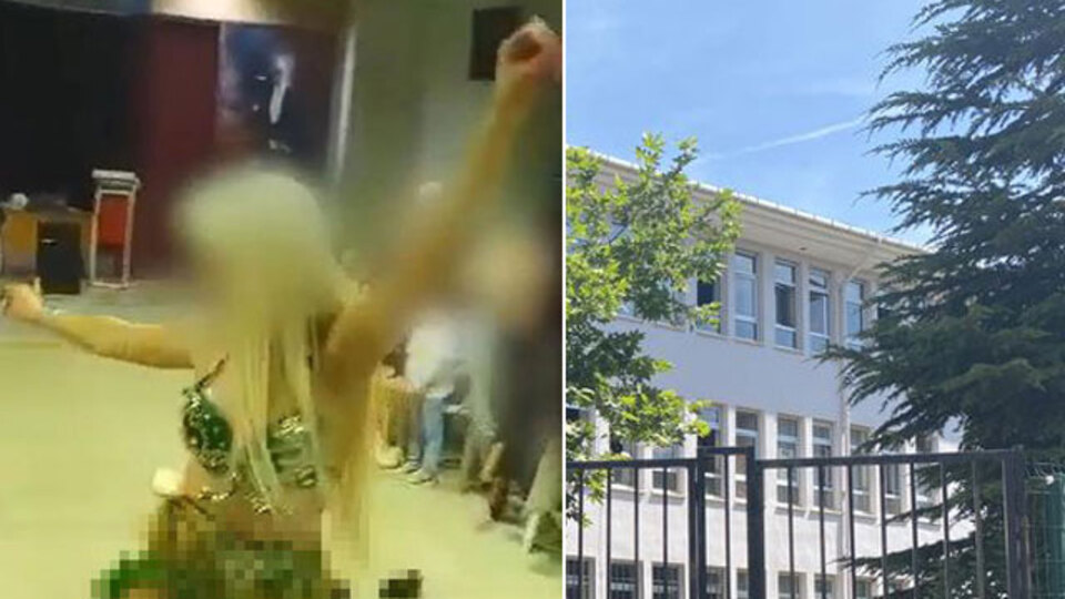 Okulda dansözlü kutlamaya uzaklaştırma!