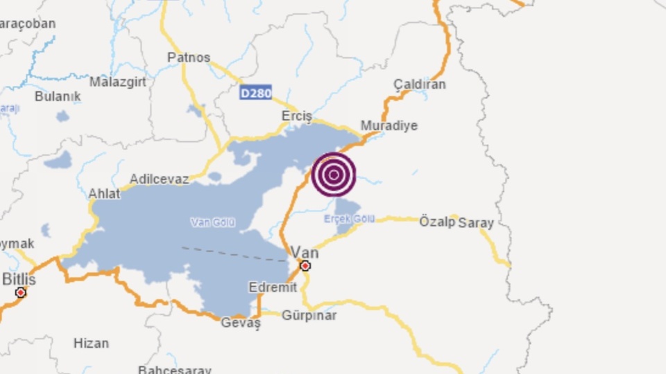 Van'da 4,4 büyüklüğünde deprem