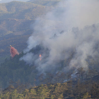 Marmaris'te yangınla mücadele!