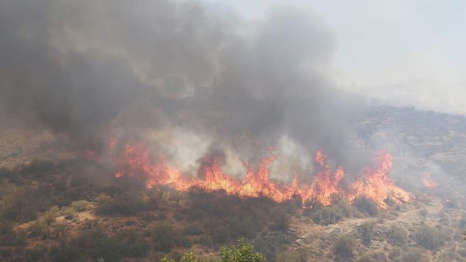 KKTC'de 5 gündür süren yangın sağanak yardımıyla söndü