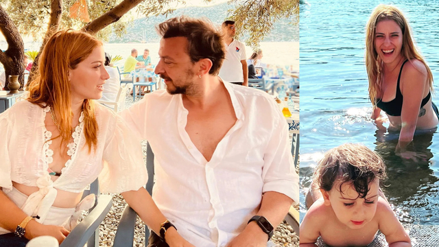 Ünlü çift tatilde! Fikret Ali'nin deniz keyfi