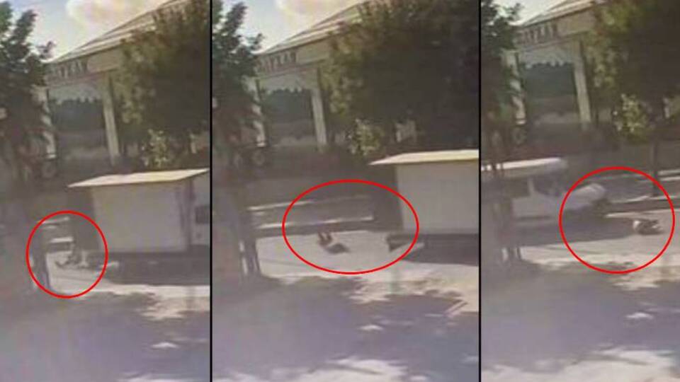 Dehşet anları kamerada! Kasadan böyle düştü...