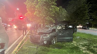 Otomobil ağaçlara çaptı, sürücü öldü