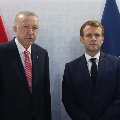 Cumhurbaşkanı Erdoğan, Macron ile görüştü