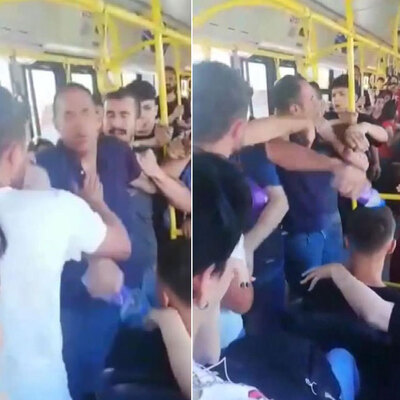 Otobüste fotoğraf dayağı!