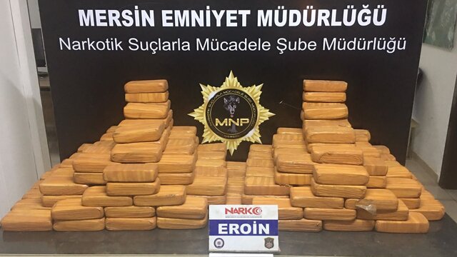 Mersin'de 105 kilogram eroin ele geçirildi