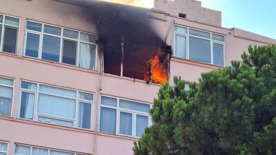 5 katlı binada korkutan yangın