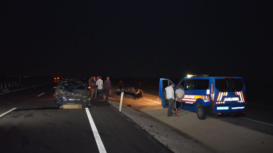 Otomobil sürüye çarptı: 2 kişi yaralandı, 23 koyun öldü