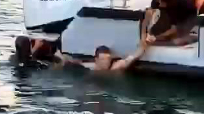 Polisten kaçmak isterken 2 kilometre yüzdü!