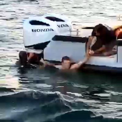 Polisten kaçmak isterken 2 kilometre yüzdü!