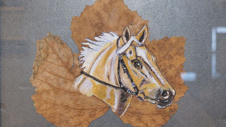 Kurutulmuş yapraklardan sanat eserine!