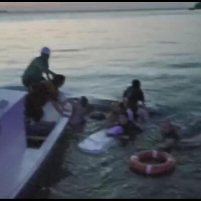 9 kişilik ailenin bindiği tekne alabora oldu!