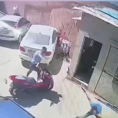 O anlar kamerada! Katilini terlikle kovaladı!