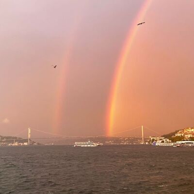 İstanbul'da çifte gökkuşağı