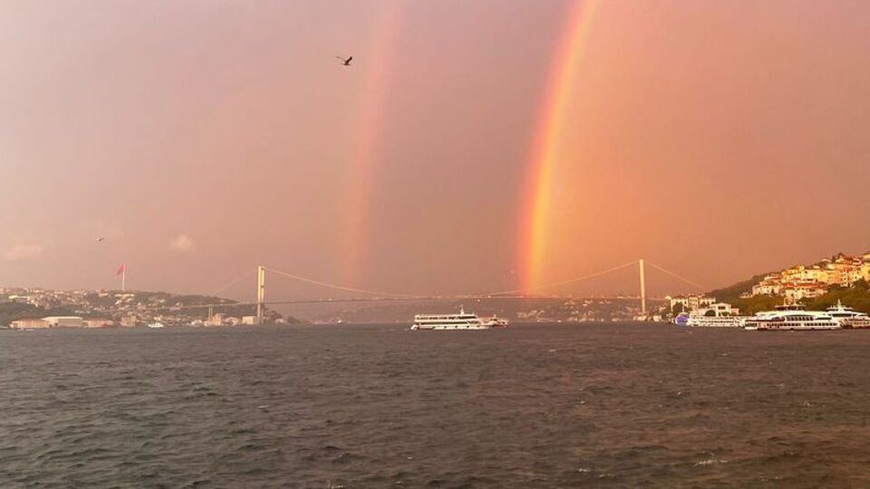 İstanbul'da çifte gökkuşağı