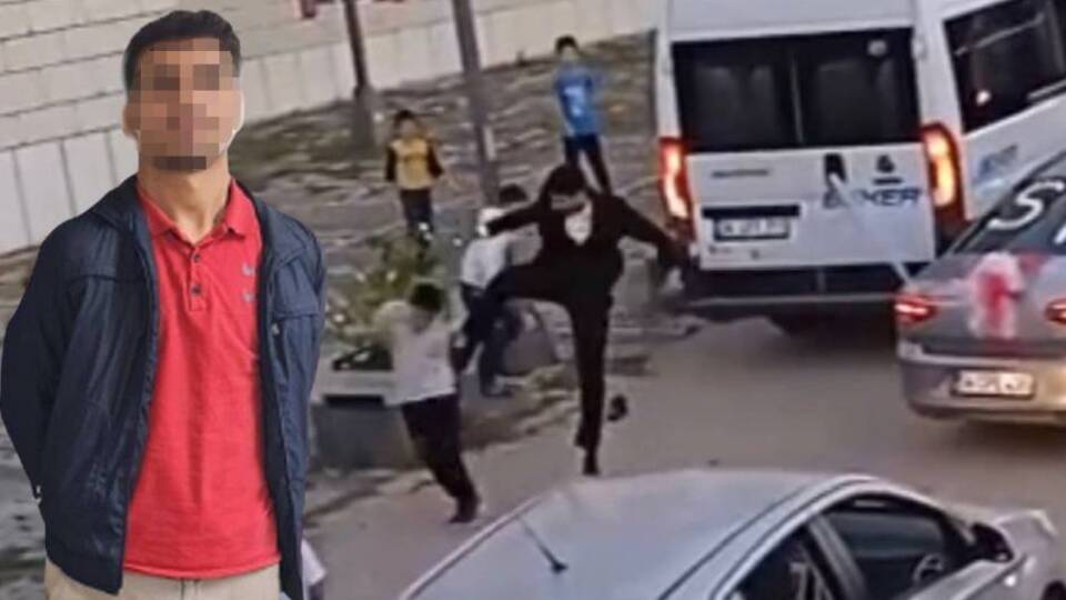 Çocuklara tekmeli saldırı tepki çekmişti, yakalandı!