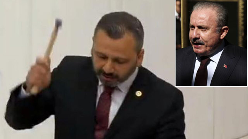 Kürsüde telefon kırılması! Şentop: Zarar tazmin edilir!