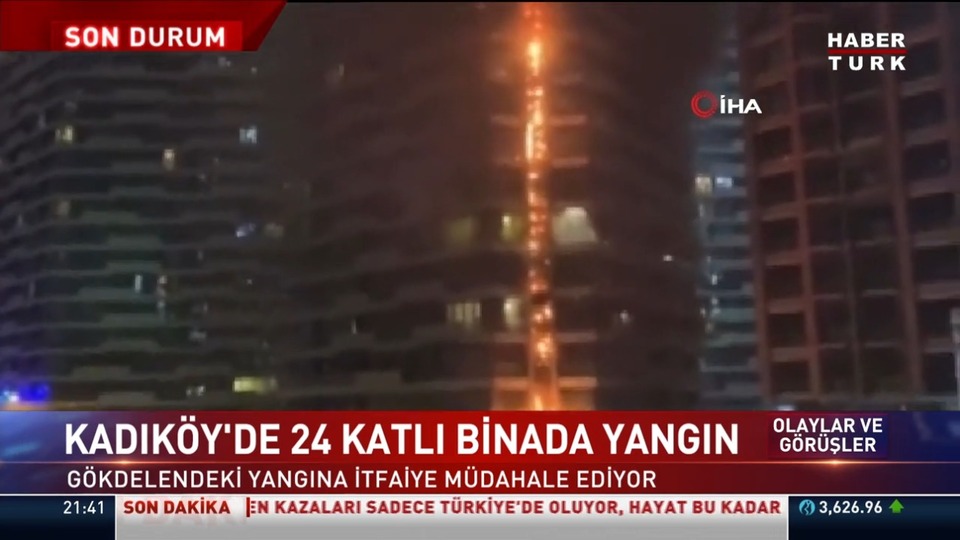 Kadıköy'de korkutan yangın