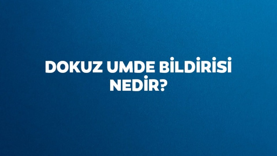 Dokuz Umde Bildirisi nedir, neyin temeli?