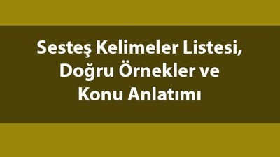Sesteş kelimeler nelerdir?