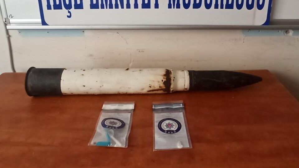 Uyuşturucu operasyonunda havan topu mermisi bulundu