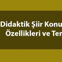 Didaktik şiir nedir, ne demek ve özellikleri neler?
