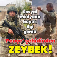 Sosyal medyada büyük ilgi gördü! 'Pençe' şehidinden zeybek!