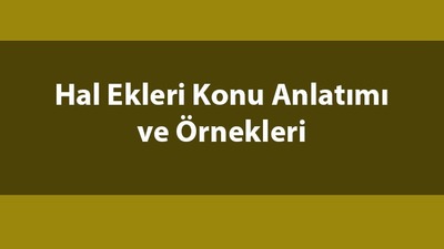 Hal ekleri konu anlatımı