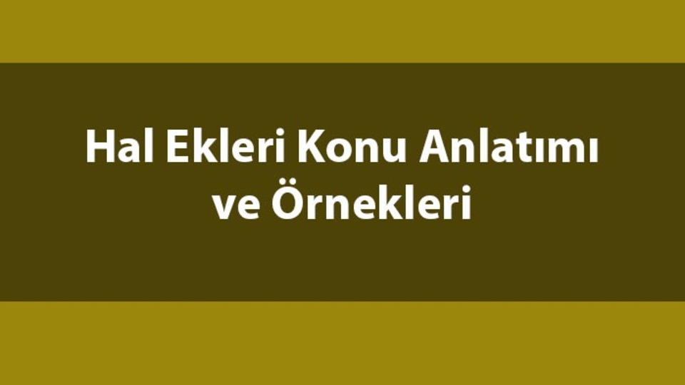 Hal ekleri konu anlatımı