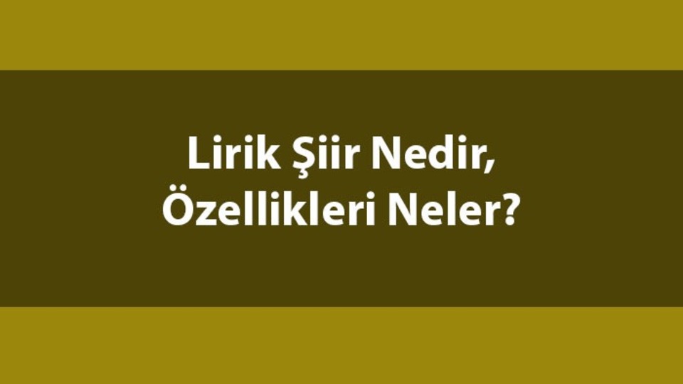 Lirik şiir nedir, özellikleri neler?