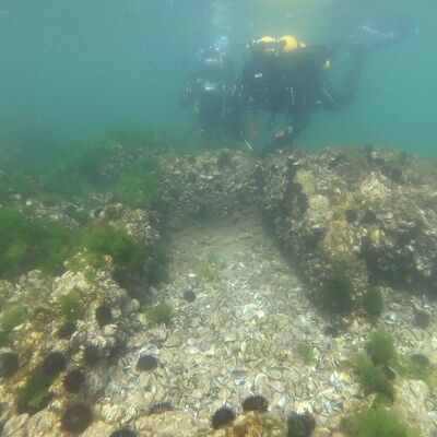 Eğitim dalışında bulundu... Batık kentin kalıntıları mı?