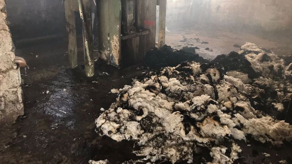 Hatay'da pamuk fabrikasında yangın