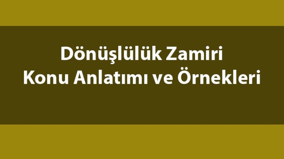 Dönüşlülük zamiri nedir?
