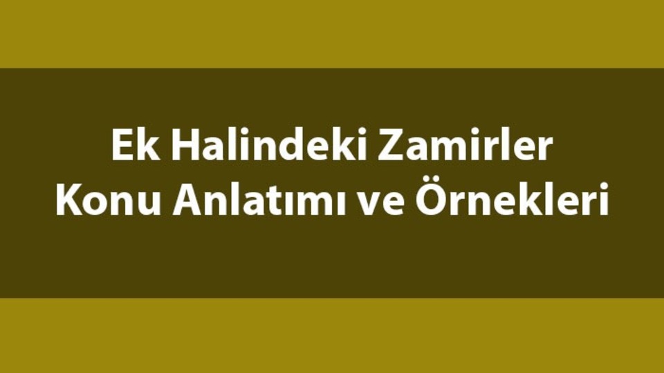 Ek halinde zamir olur mu?