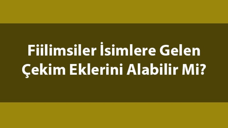 Fiilimsiler çekim eki alır mı?