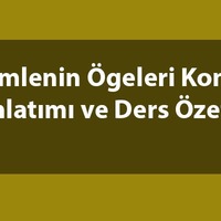 Cümlenin ögeleri konu anlatımı