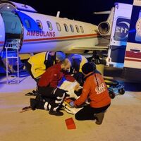 Ambulans uçak Sergen Deveci için havalandı