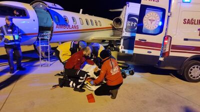 Ambulans uçak Sergen Deveci için havalandı