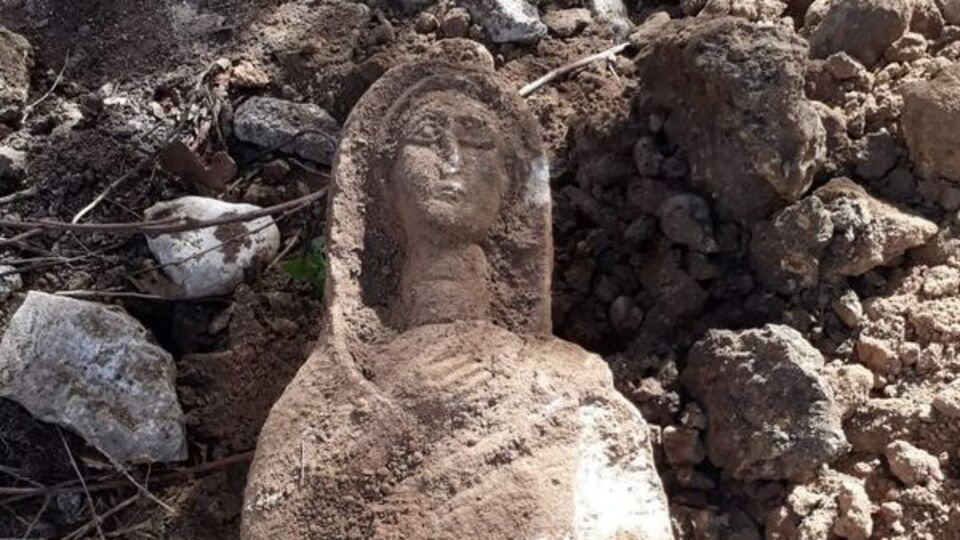 Kanalizasyonda Meryem Ana heykeli bulundu