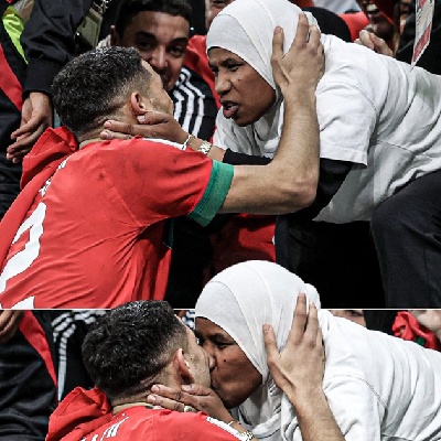 Achraf Hakimi, galibiyeti annesiyle kutladı