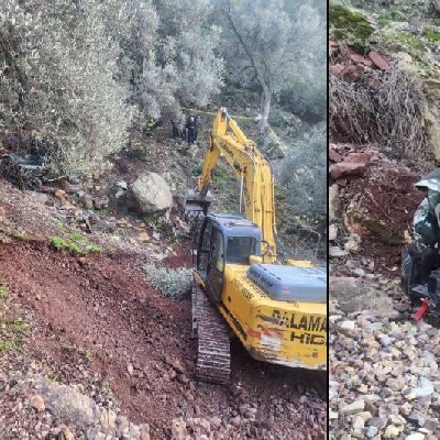 Kazadan kurtuldu, üzerine kaya düştü