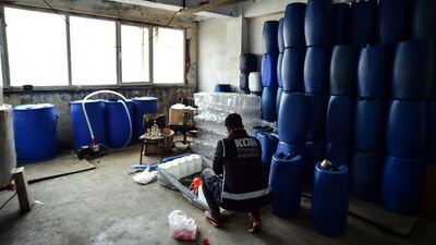 9 bin 750 litre sahte içki ele geçirildi