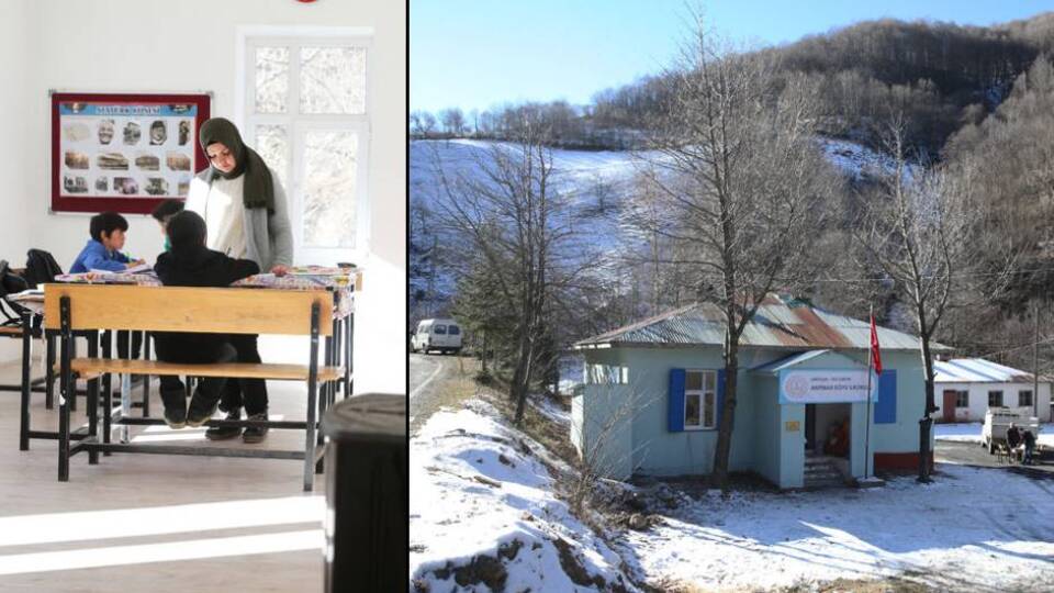 13 yıl atıl kalan köy okulu 2 öğrenci ile yeniden açıldı