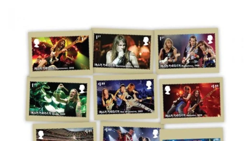 İngiltere'de metal müzik grubu Iron Maiden'ın pulları basılıyor