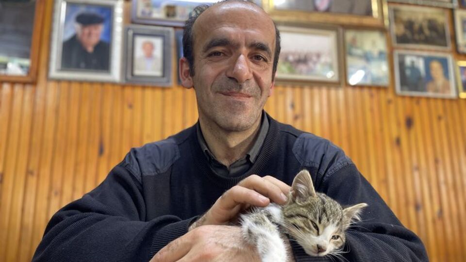 Yaylada kediler üşümesin diye her gün soba yakıyor