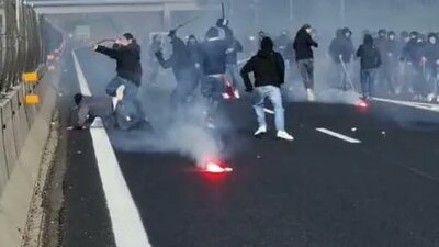 Napoli ve Roma taraftarları arasında olay çıktı!